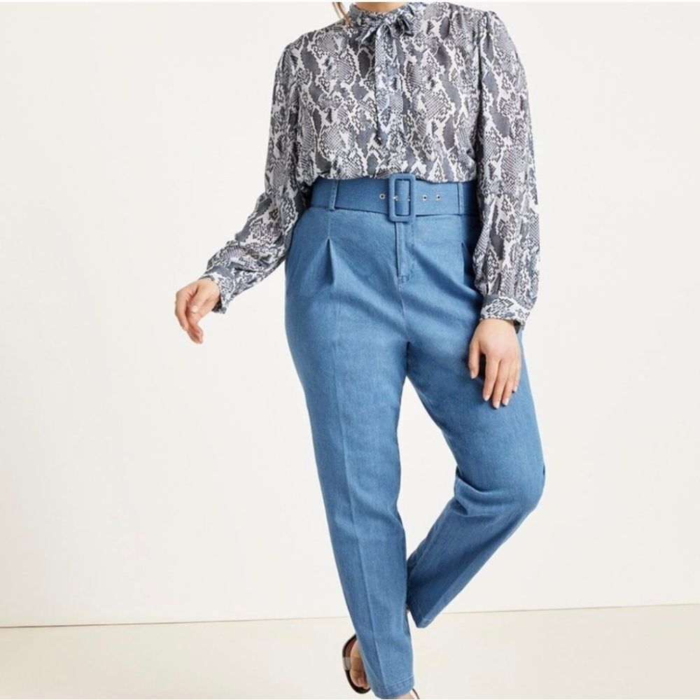 Eloquii High Waisted Jeans With Belt - New